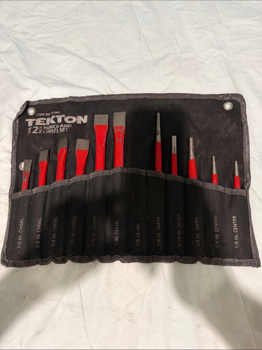 Red Cold Chisel and Punch Set - 12 Pc
